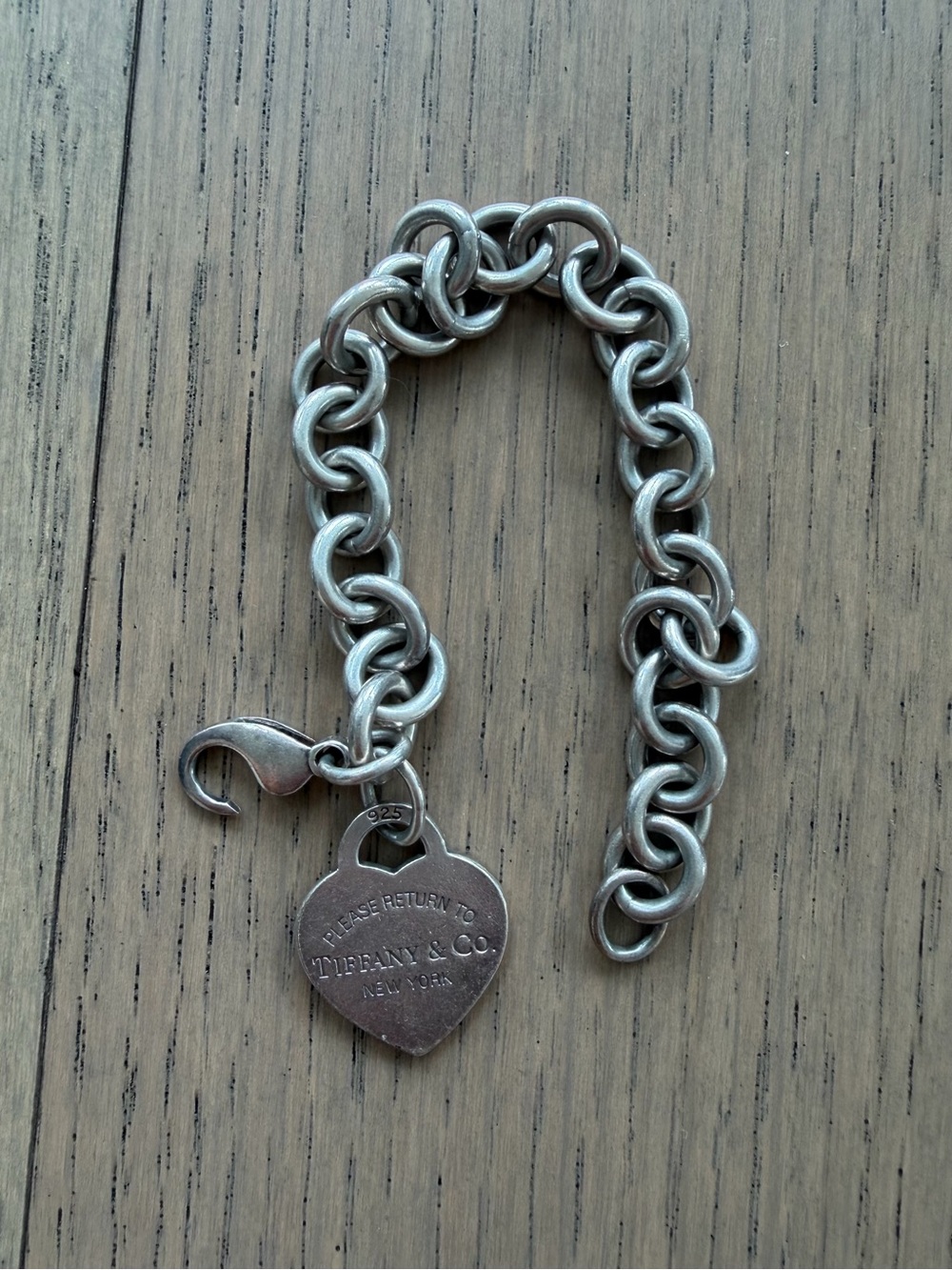 Tiffany & Co. Sterling Silver Heart Tag Link Bracelet
